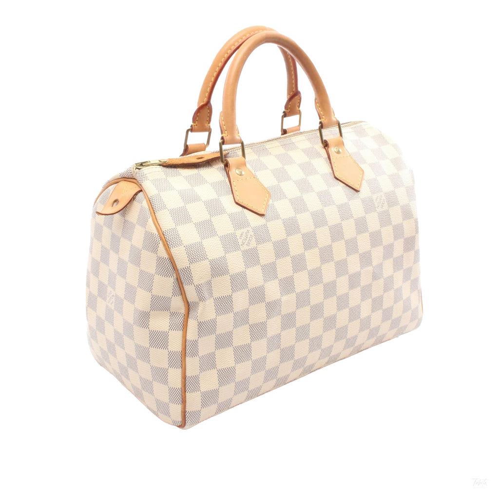 Second hand Louis Vuitton Speedy 30 Canvas Trunk Crossbody Damier Azur - Tabita Bags