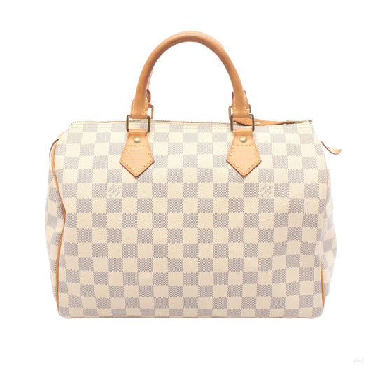 Second hand Louis Vuitton Speedy 30 Canvas Trunk Crossbody Damier Azur - Tabita Bags