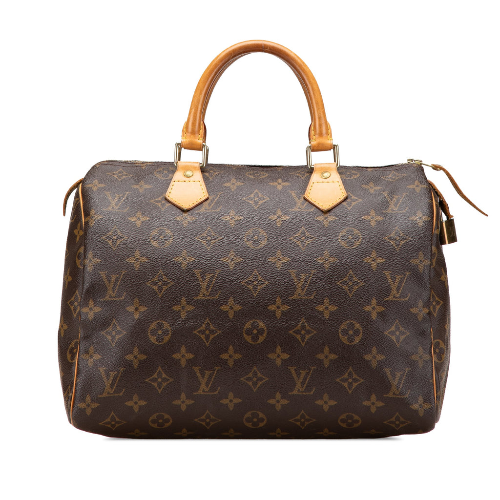 Second hand Louis Vuitton Speedy 30 Canvas Vintage Trunk Handbag Brown - Tabita Bags