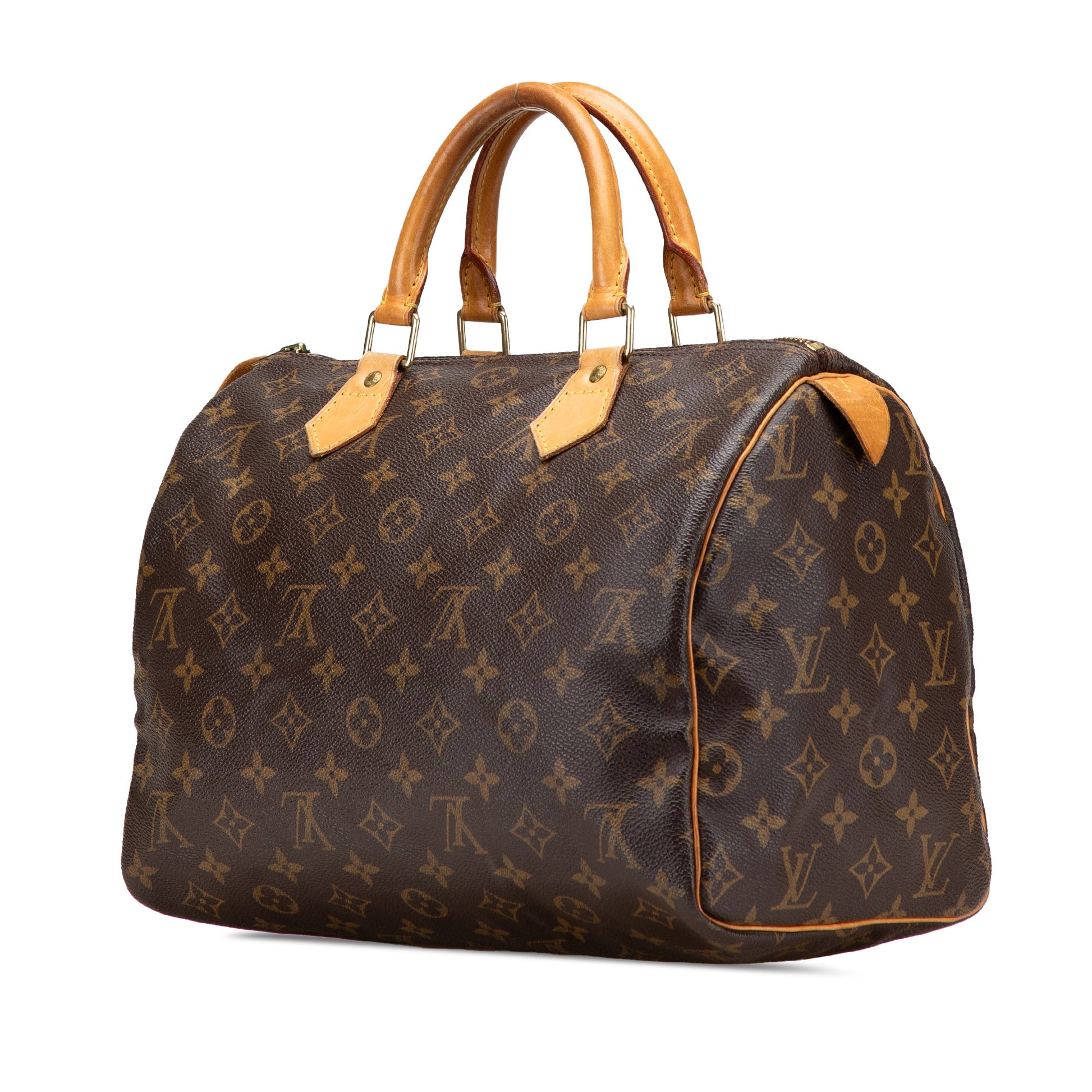 Second hand Louis Vuitton Speedy 30 Canvas Vintage Trunk Handbag Brown - Tabita Bags