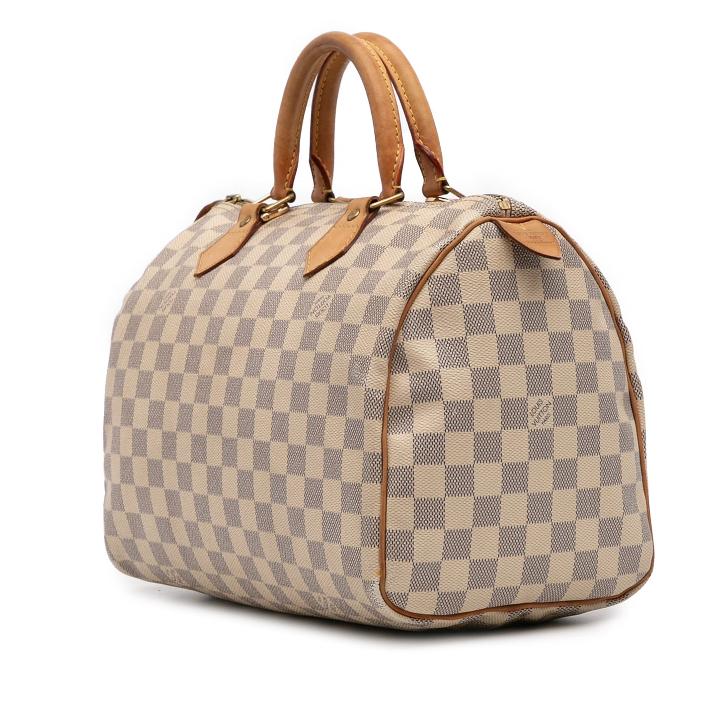 Second hand Louis Vuitton Speedy 30 Canvas Vintage Trunk Handbag Damier Azur - Tabita Bags
