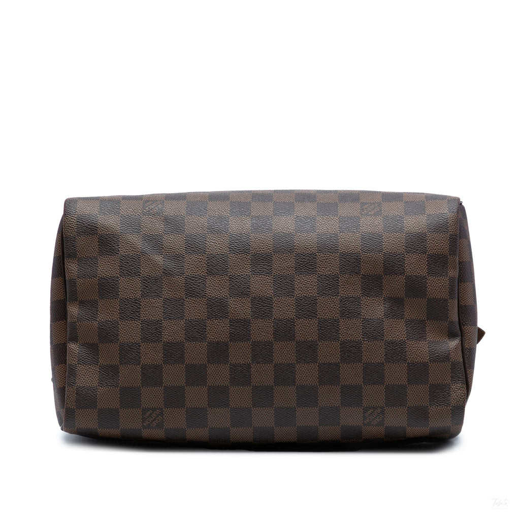 Second hand Louis Vuitton Speedy 30 Canvas Vintage Trunk Handbag Damier Ebene - Tabita Bags