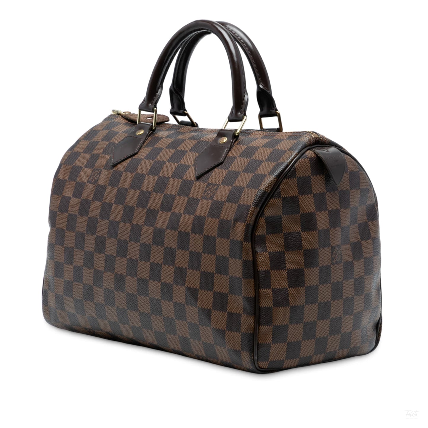 Second hand Louis Vuitton Speedy 30 Canvas Vintage Trunk Handbag Damier Ebene - Tabita Bags