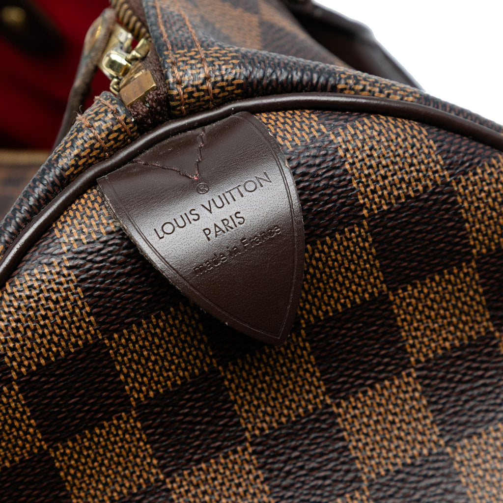 Second hand Louis Vuitton Speedy 30 Canvas Vintage Trunk Handbag Damier Ebene - Tabita Bags