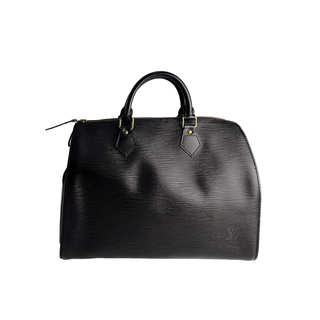 Second hand Louis Vuitton Speedy 30 Epi Leather Trunk Handbag Black - Tabita Bags
