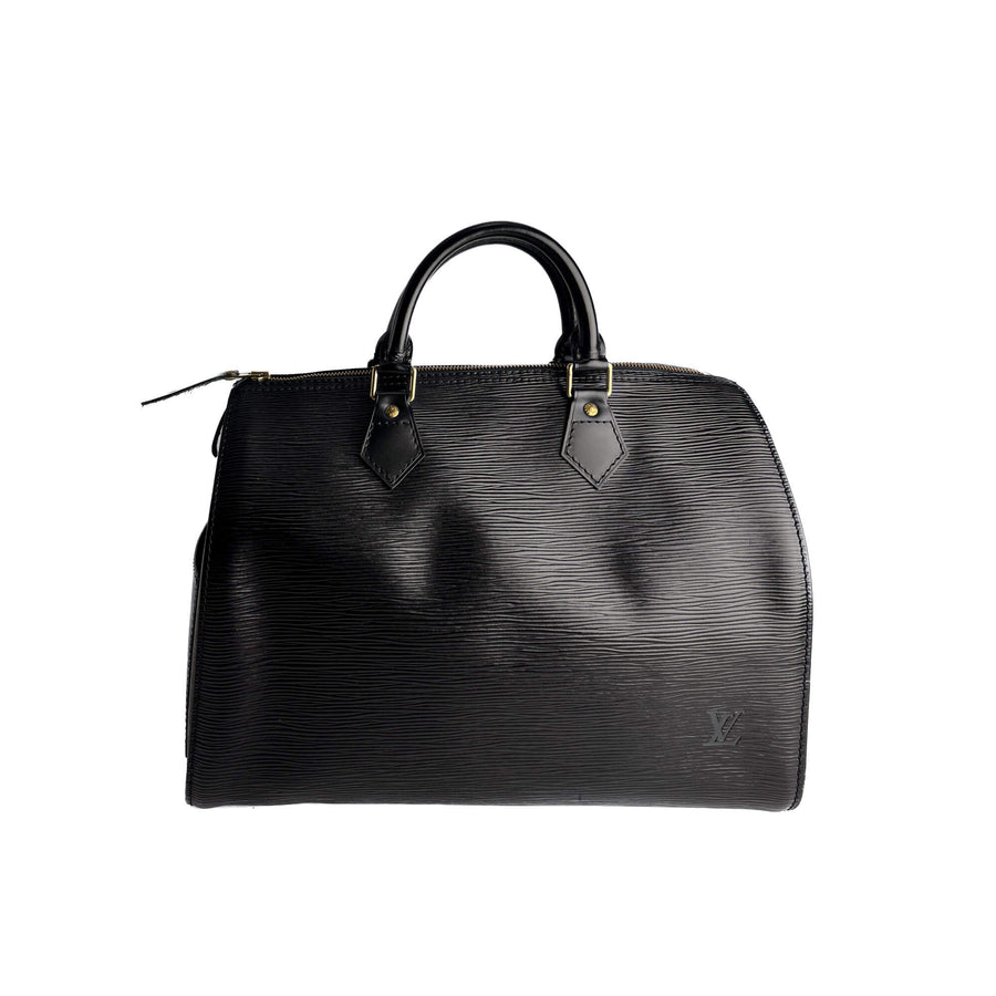 Second hand Louis Vuitton Speedy 30 Epi Leather Trunk Handbag Black - Tabita Bags