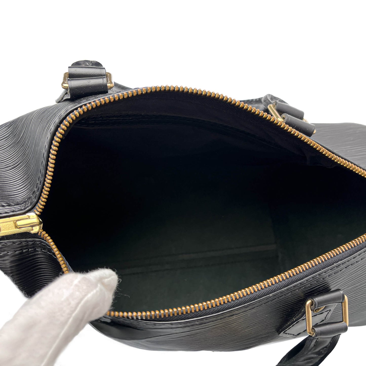 Second hand Louis Vuitton Speedy 30 Epi Leather Trunk Handbag Black - Tabita Bags