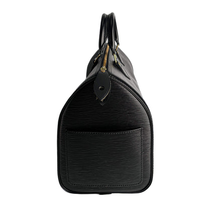 Second hand Louis Vuitton Speedy 30 Epi Leather Trunk Handbag Black - Tabita Bags
