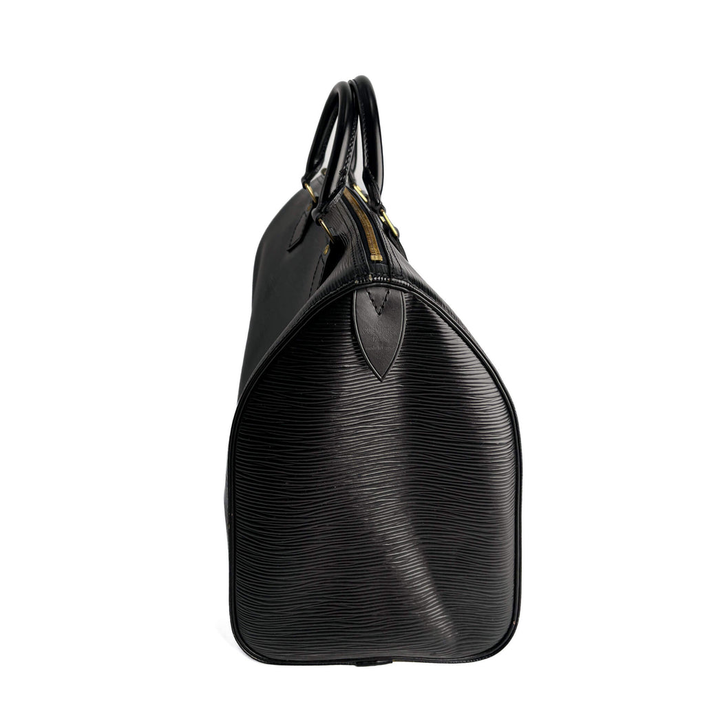 Second hand Louis Vuitton Speedy 30 Epi Leather Trunk Handbag Black - Tabita Bags