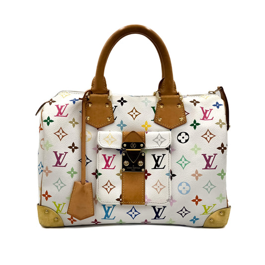 Second hand Louis Vuitton Speedy 30 Murakami Multicolor Canvas 2-Ways Trunk Bag Monogram - Tabita Bags