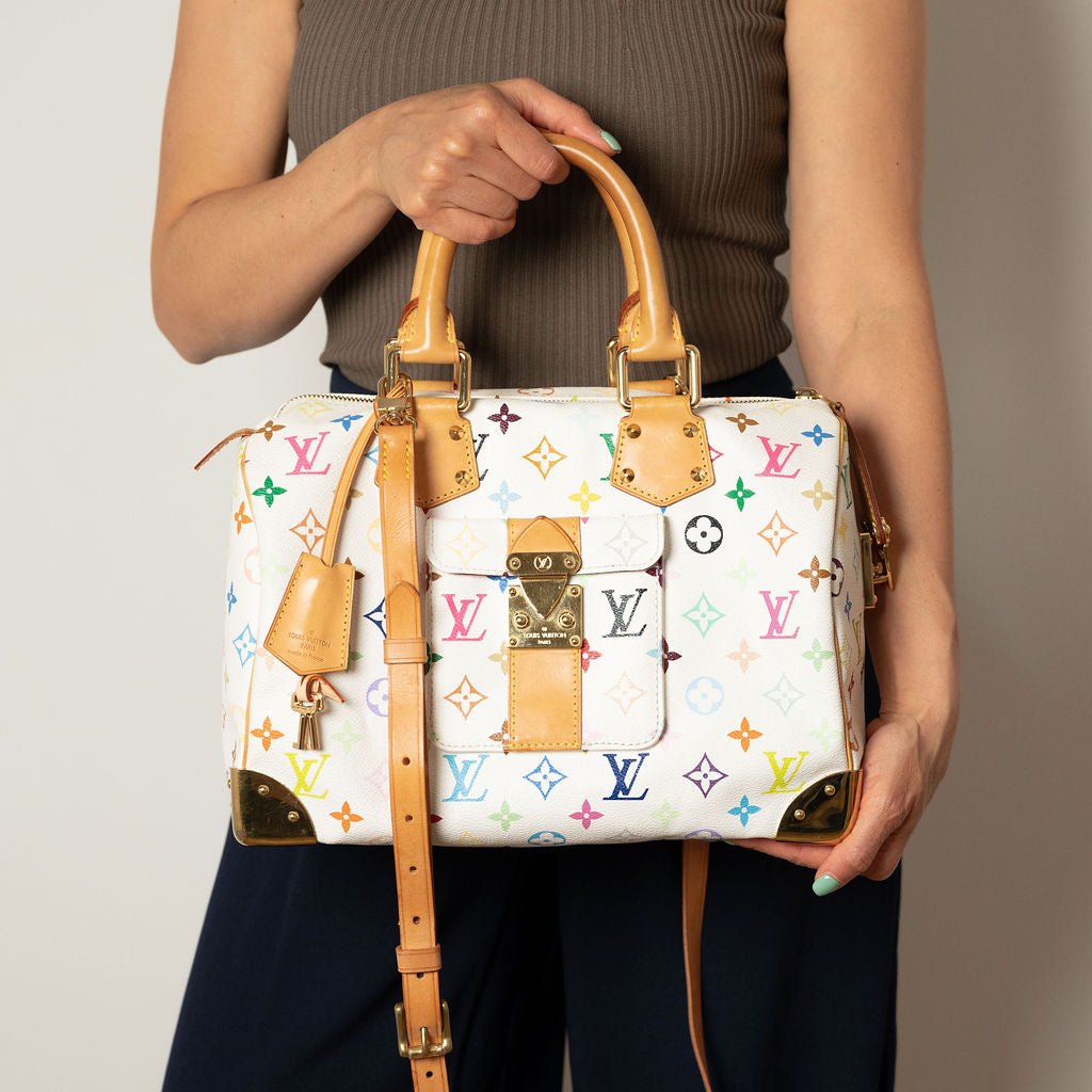 Second hand Louis Vuitton Speedy 30 Murakami Multicolor Canvas 2 - Ways Trunk Bag Monogram - Tabita Bags