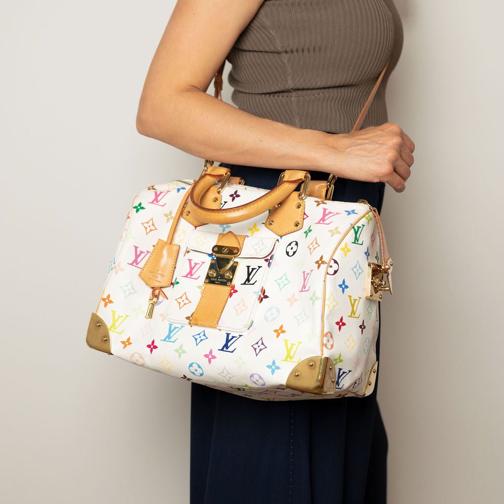 Second hand Louis Vuitton Speedy 30 Murakami Multicolor Canvas 2 - Ways Trunk Bag Monogram - Tabita Bags