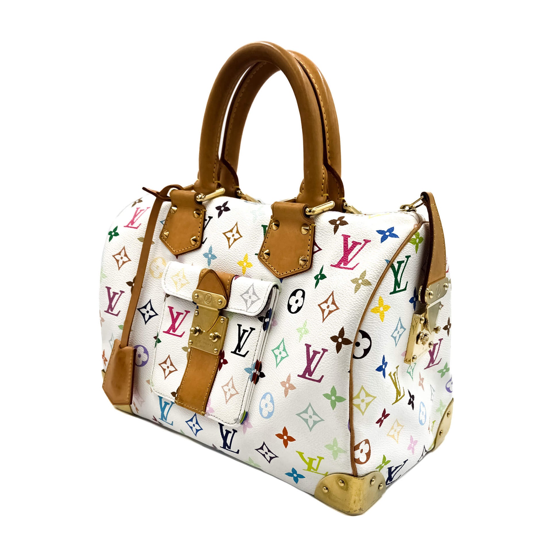 Second hand Louis Vuitton Speedy 30 Murakami Multicolor Canvas 2-Ways Trunk Bag Monogram - Tabita Bags