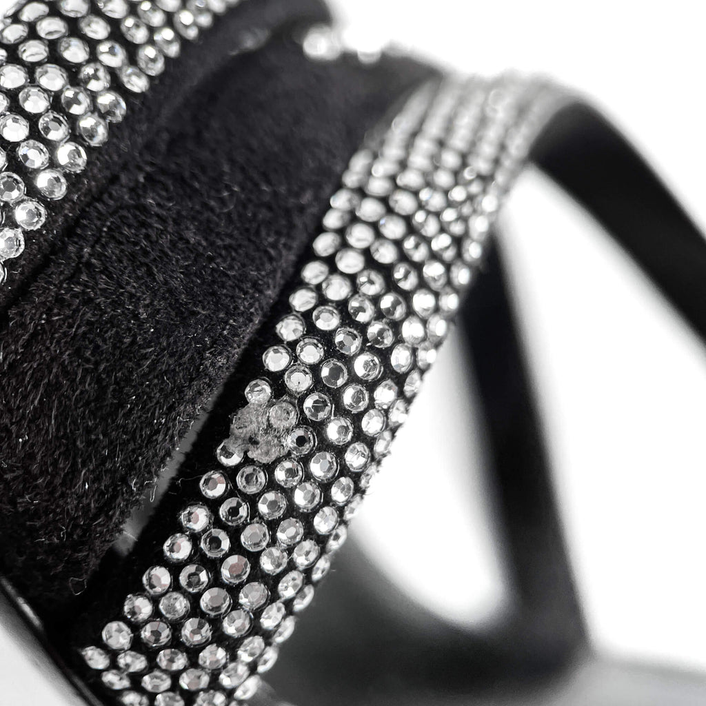 Second hand Louis Vuitton Suede Sandals 37 STRASS Black - Tabita Bags