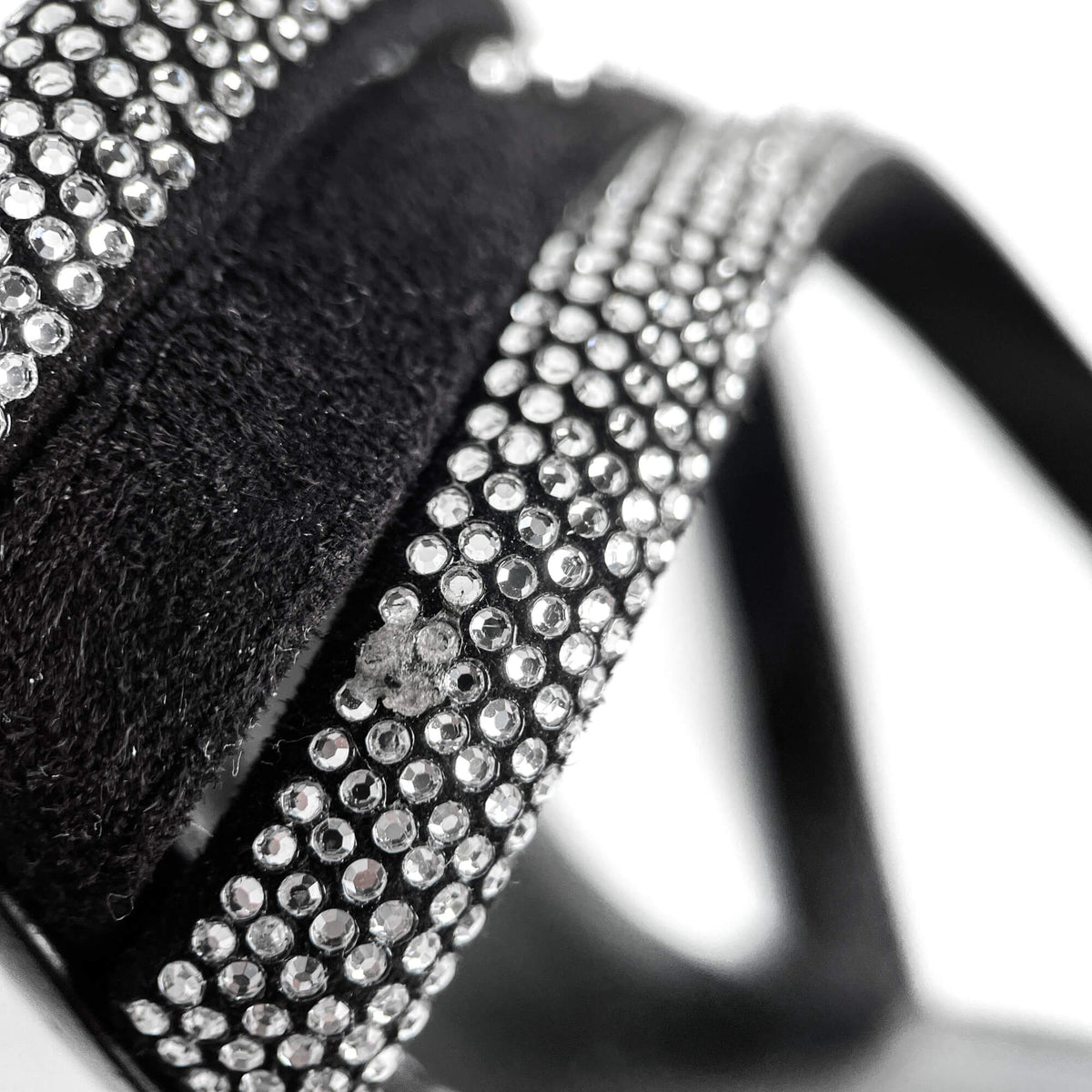 Second hand Louis Vuitton Suede Sandals 37 STRASS Black - Tabita Bags