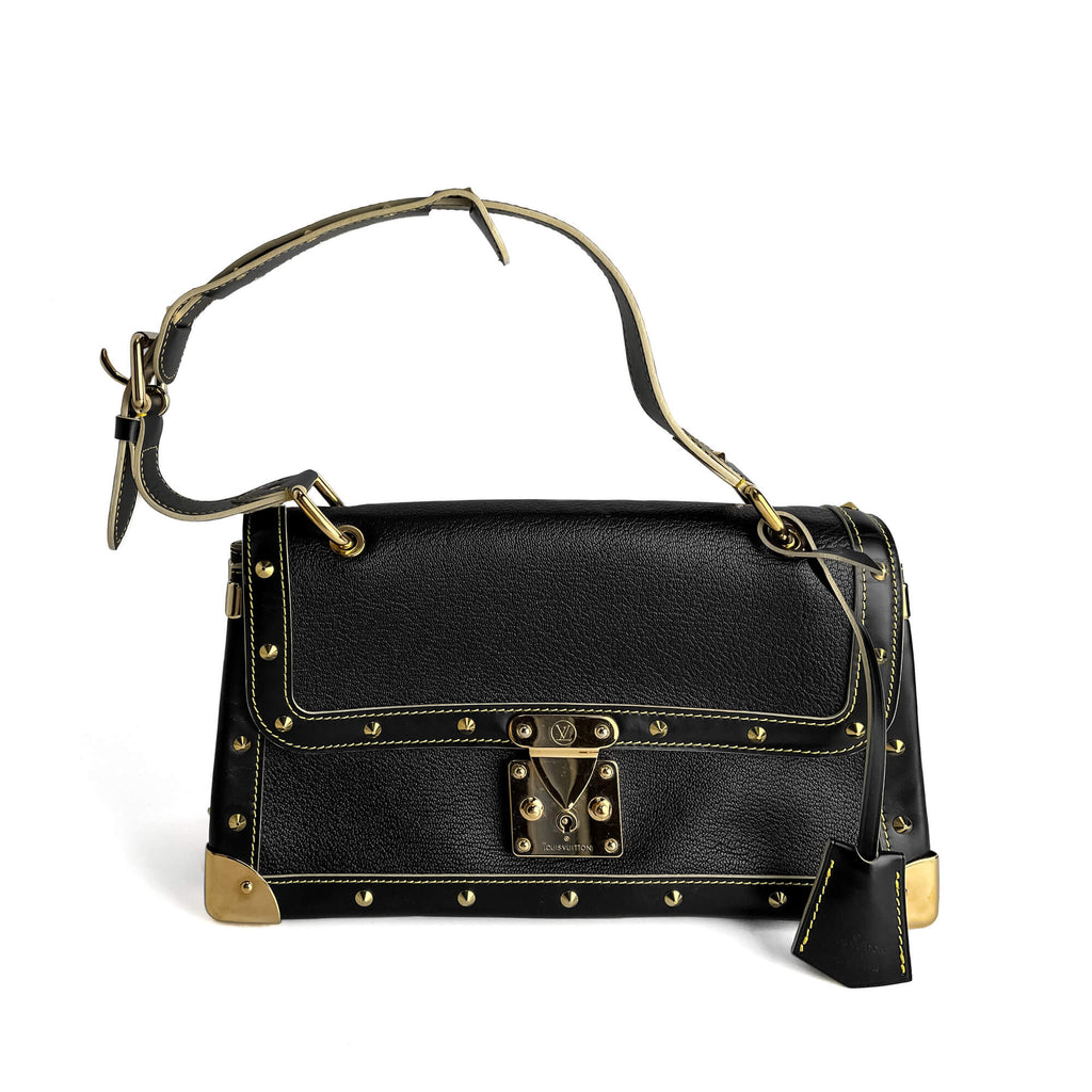 Second hand Louis Vuitton Suhali Leather Flap Shoulder Bag Black - Tabita Bags