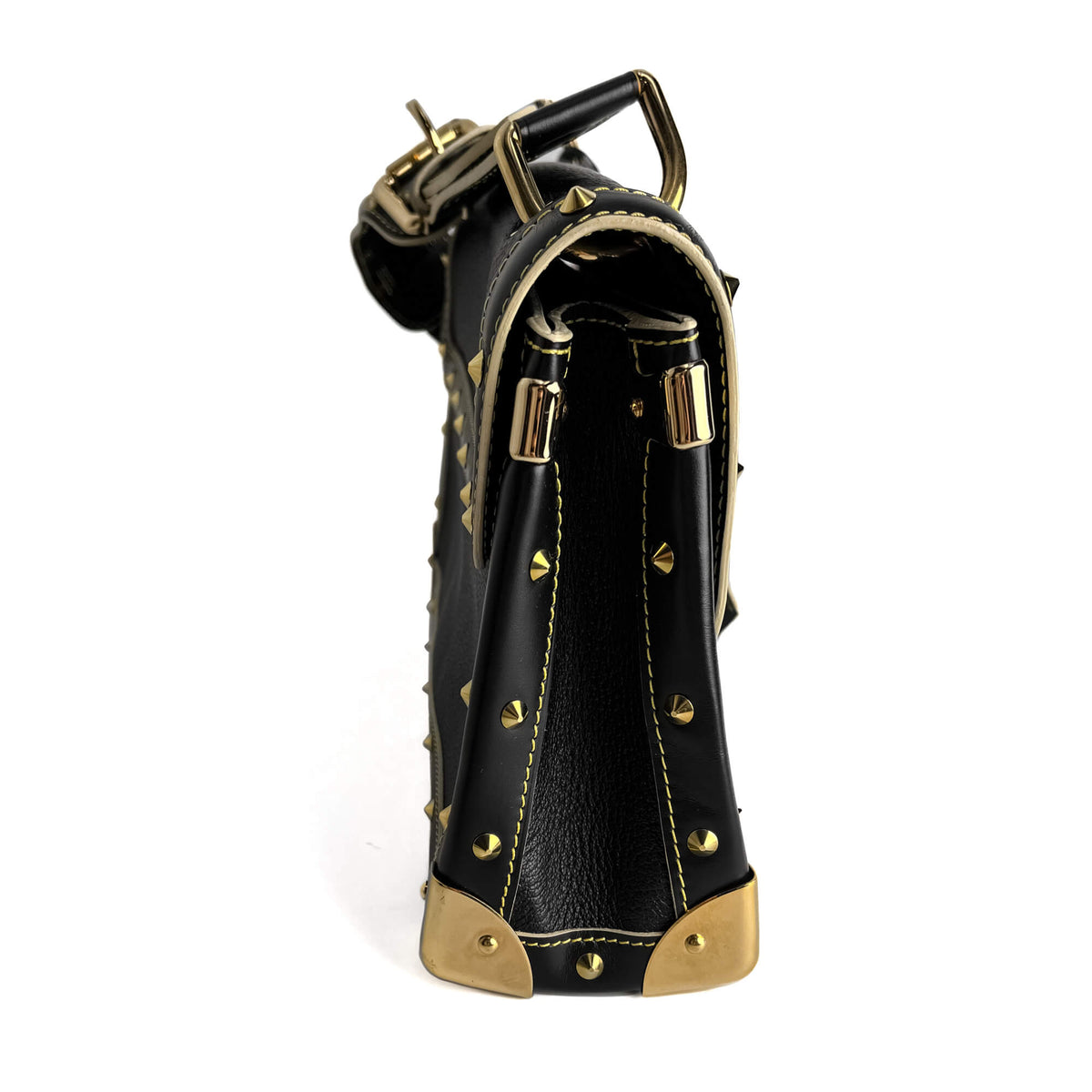 Second hand Louis Vuitton Suhali Leather Flap Shoulder Bag Black - Tabita Bags