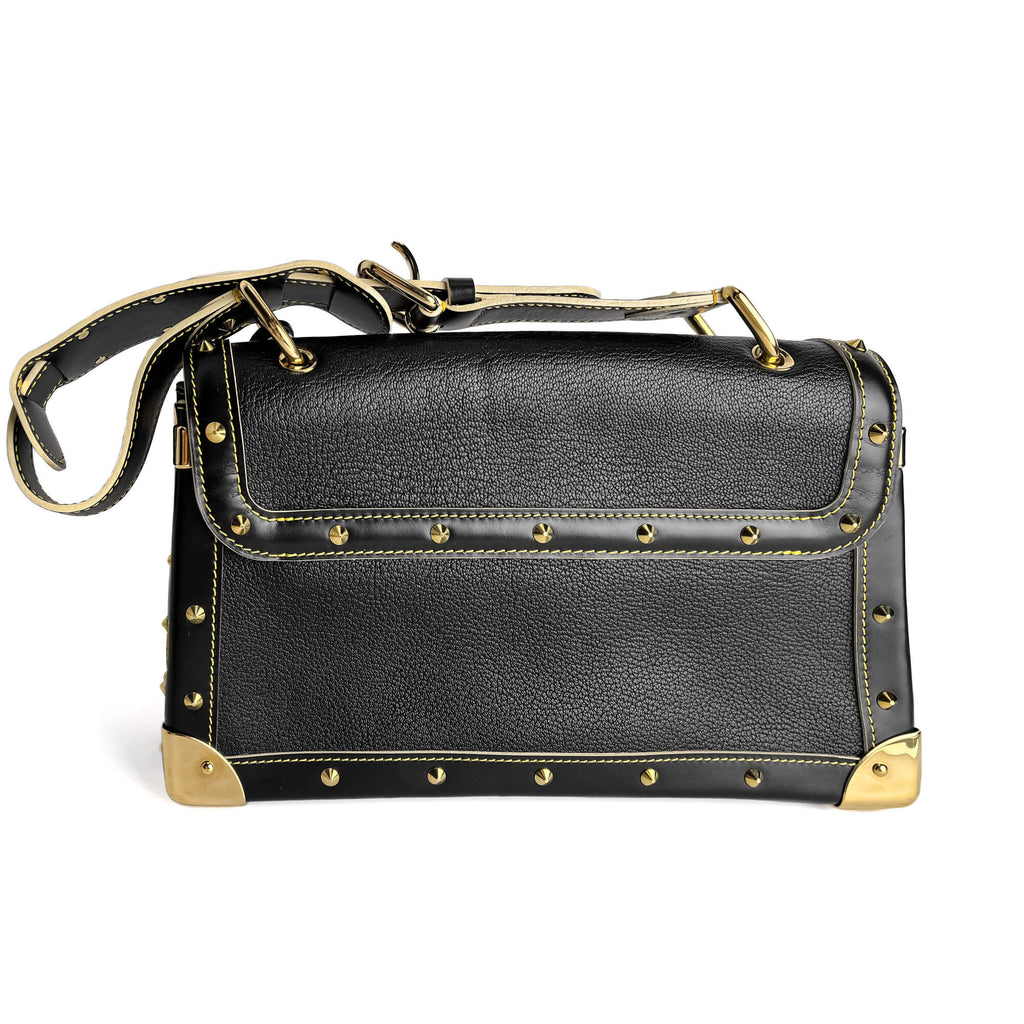 Second hand Louis Vuitton Suhali Leather Flap Shoulder Bag Black - Tabita Bags