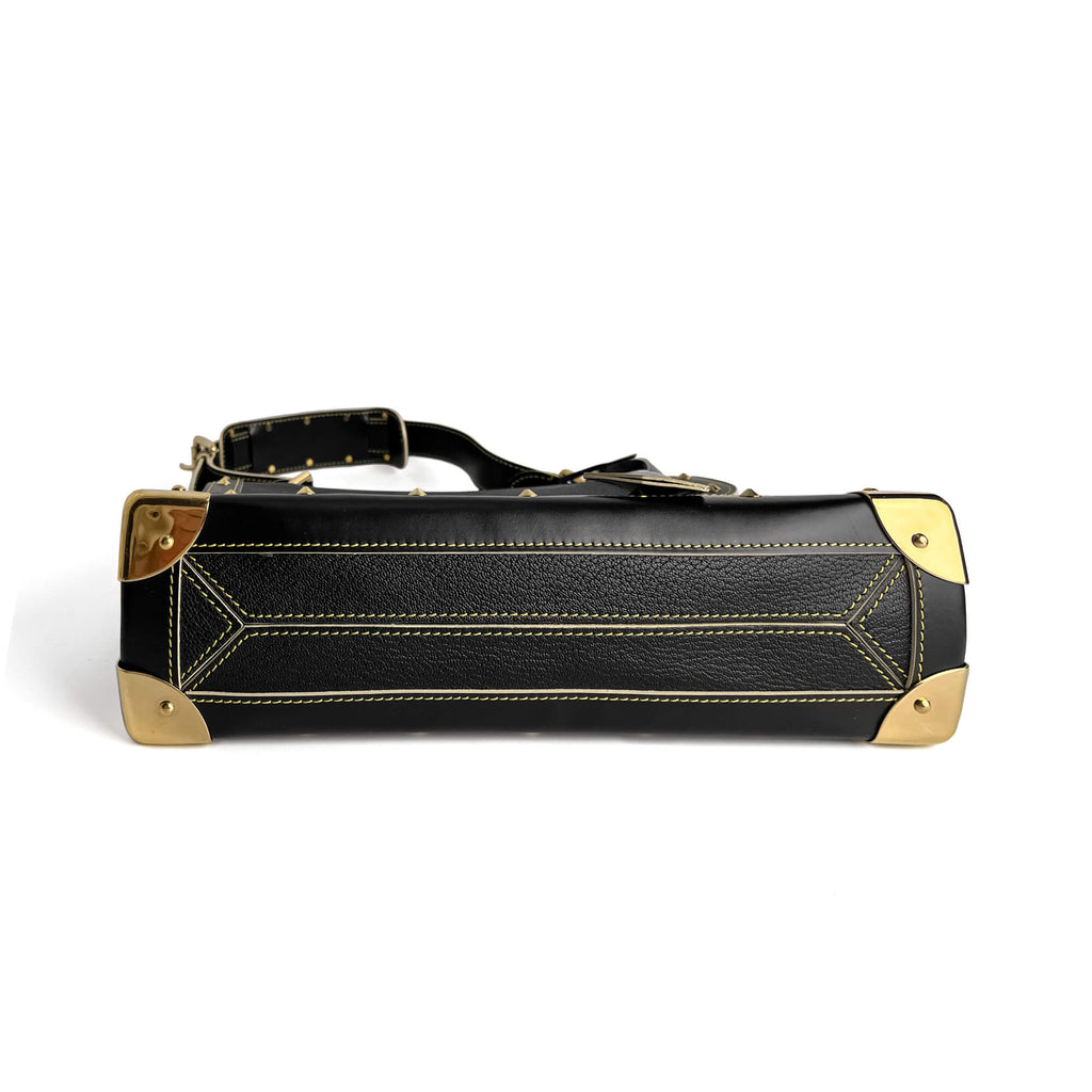 Second hand Louis Vuitton Suhali Leather Flap Shoulder Bag Black - Tabita Bags