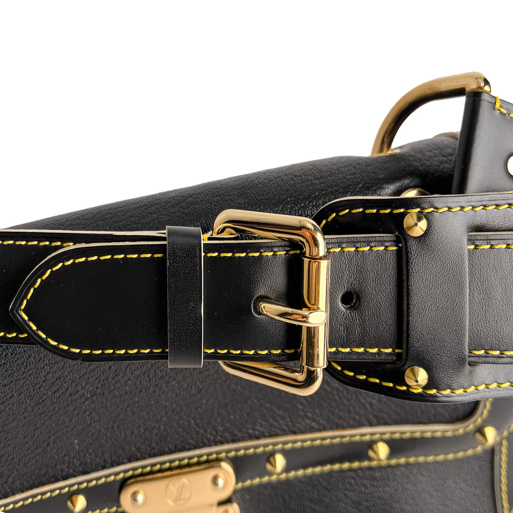 Second hand Louis Vuitton Suhali Leather Flap Shoulder Bag Black - Tabita Bags