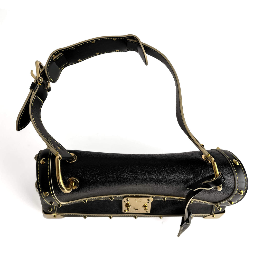 Second hand Louis Vuitton Suhali Leather Flap Shoulder Bag Black - Tabita Bags