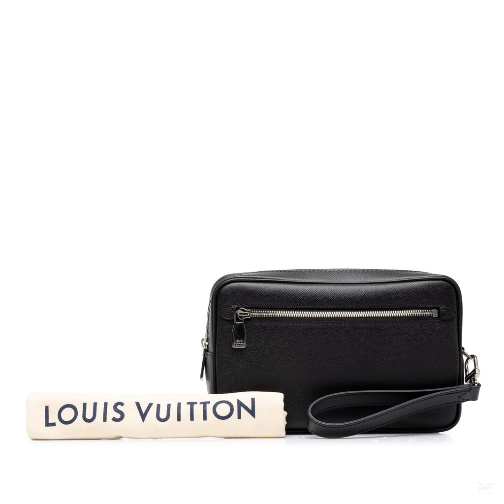 Second hand Louis Vuitton Taiga Leather Kasai Pochette Handbag Black - Tabita Bags