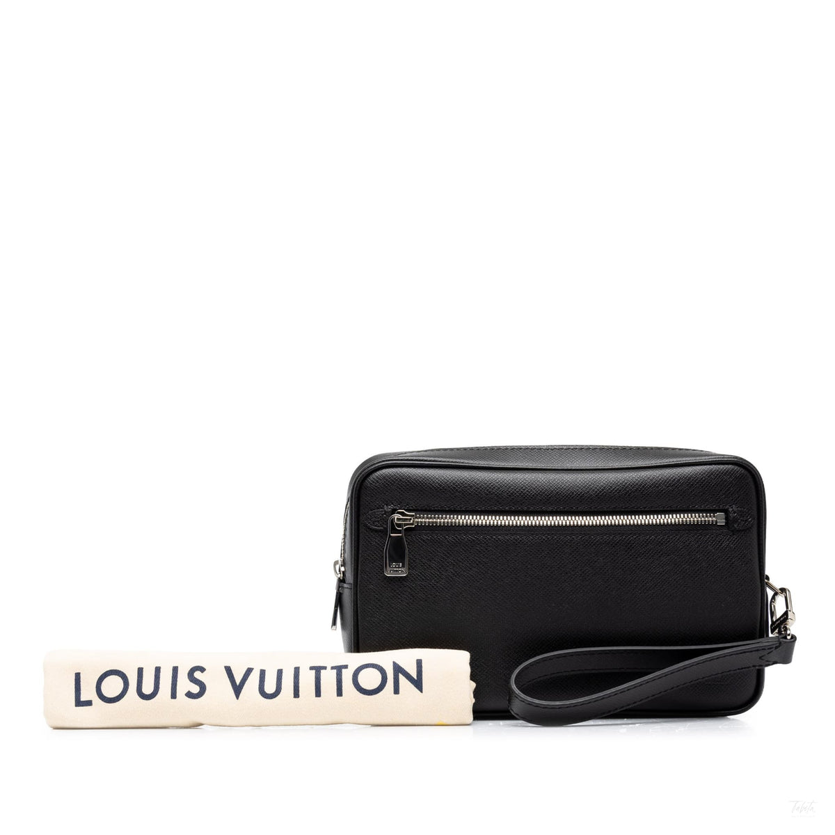 Second hand Louis Vuitton Taiga Leather Kasai Pochette Handbag Black - Tabita Bags