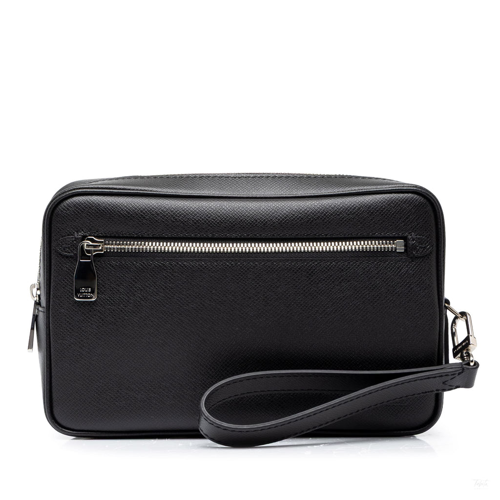 Second hand Louis Vuitton Taiga Leather Kasai Pochette Handbag Black - Tabita Bags
