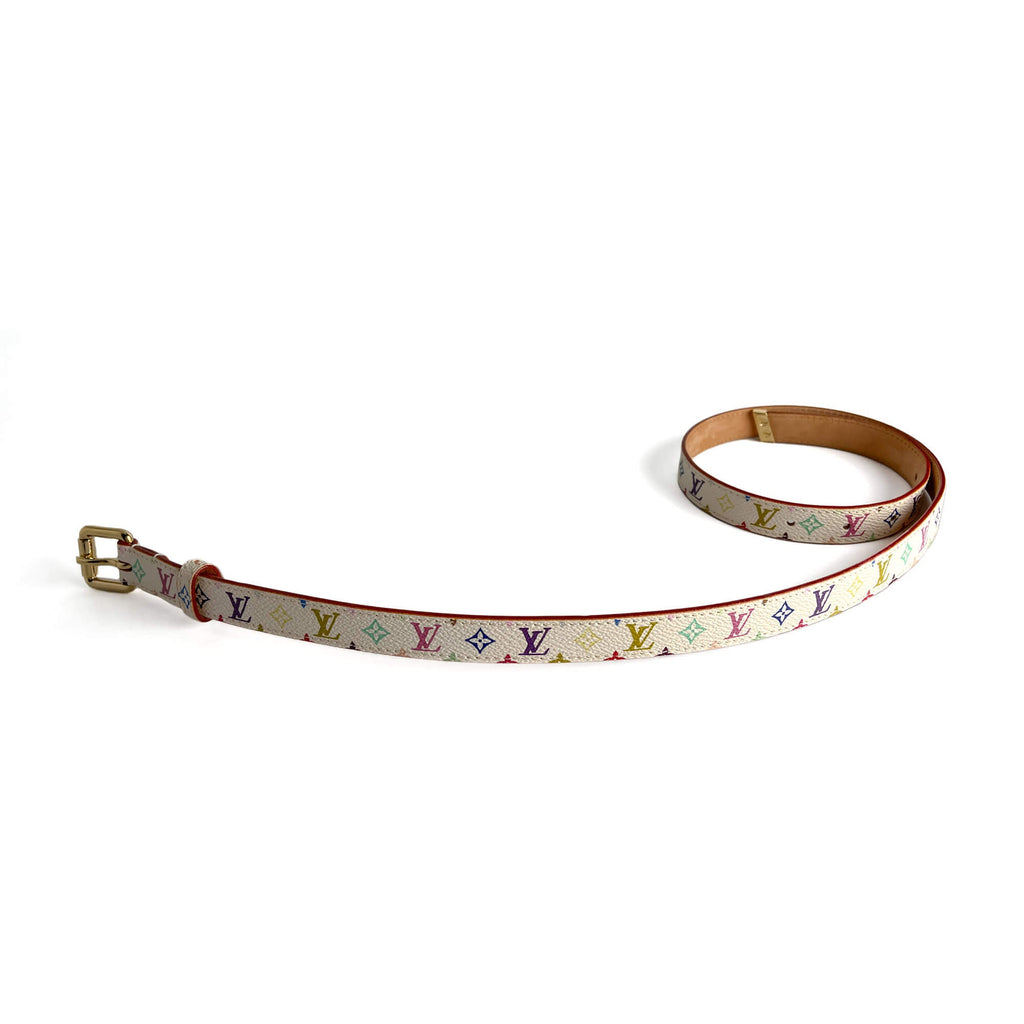 Second hand Louis Vuitton Thin Belt Murakami Canvas 80/32 Multicolor - Tabita Bags