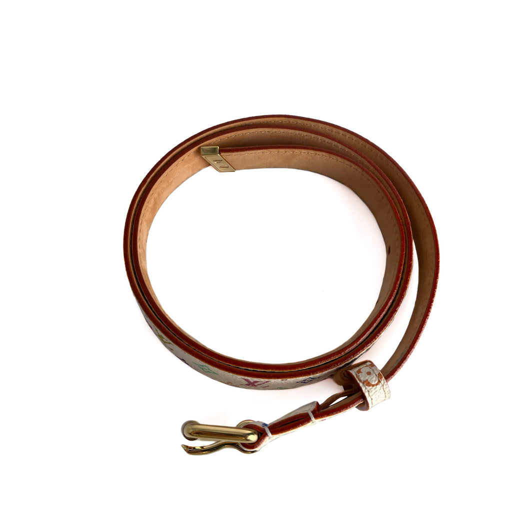 Second hand Louis Vuitton Thin Belt Murakami Canvas 80/32 Multicolor - Tabita Bags