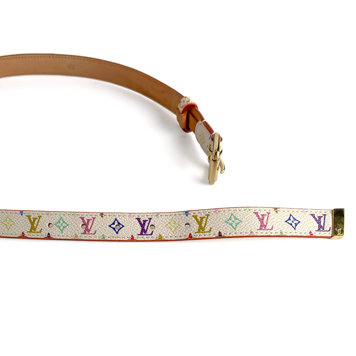 Second hand Louis Vuitton Thin Belt Murakami Canvas 80/32 Multicolor - Tabita Bags
