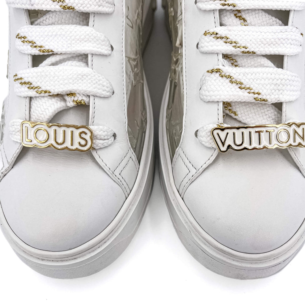 Second hand Louis Vuitton Time out Leather Sneakers With Socks 39 Monogram - Tabita Bags