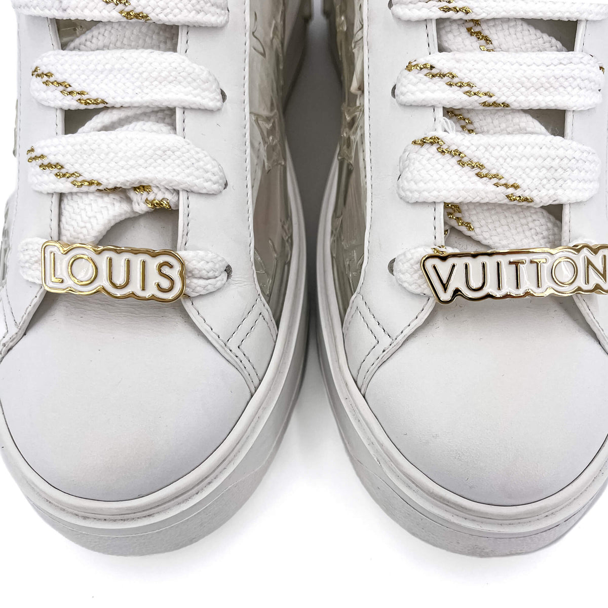 Second hand Louis Vuitton Time out Leather Sneakers With Socks 39 Monogram - Tabita Bags