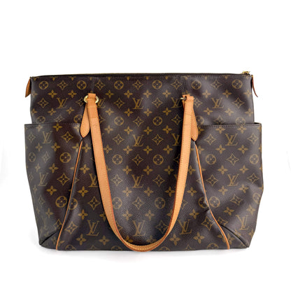 Second hand Louis Vuitton Totally GM Canvas Shopper Shoulder Bag Brown - Tabita Bags