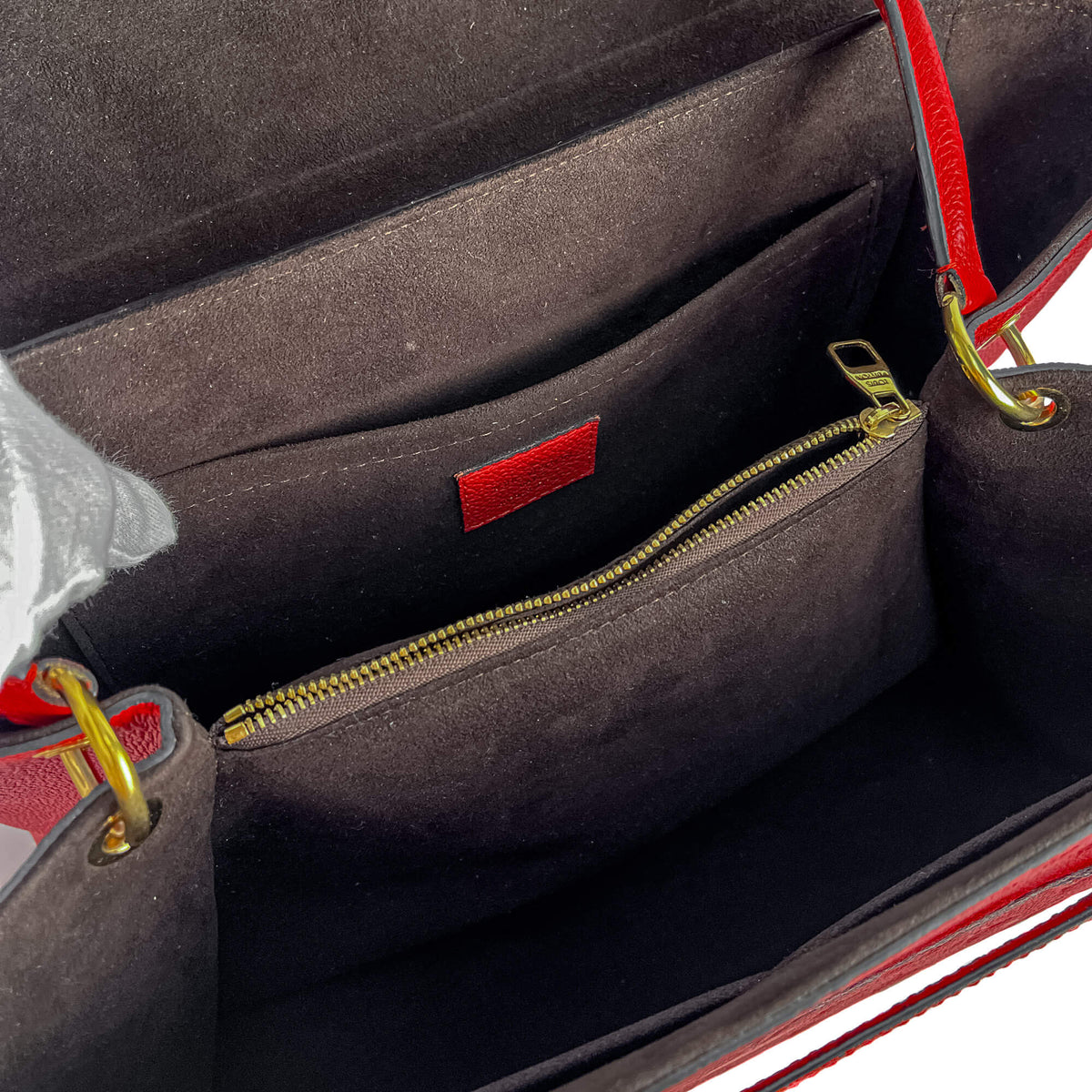 Second hand Louis Vuitton Trocadero Empreinte Leather Flap Shoulder Bag Red - Tabita Bags