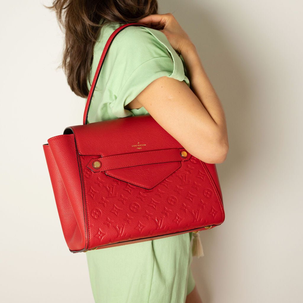Second hand Louis Vuitton Trocadero Empreinte Leather Flap Shoulder Bag Red - Tabita Bags