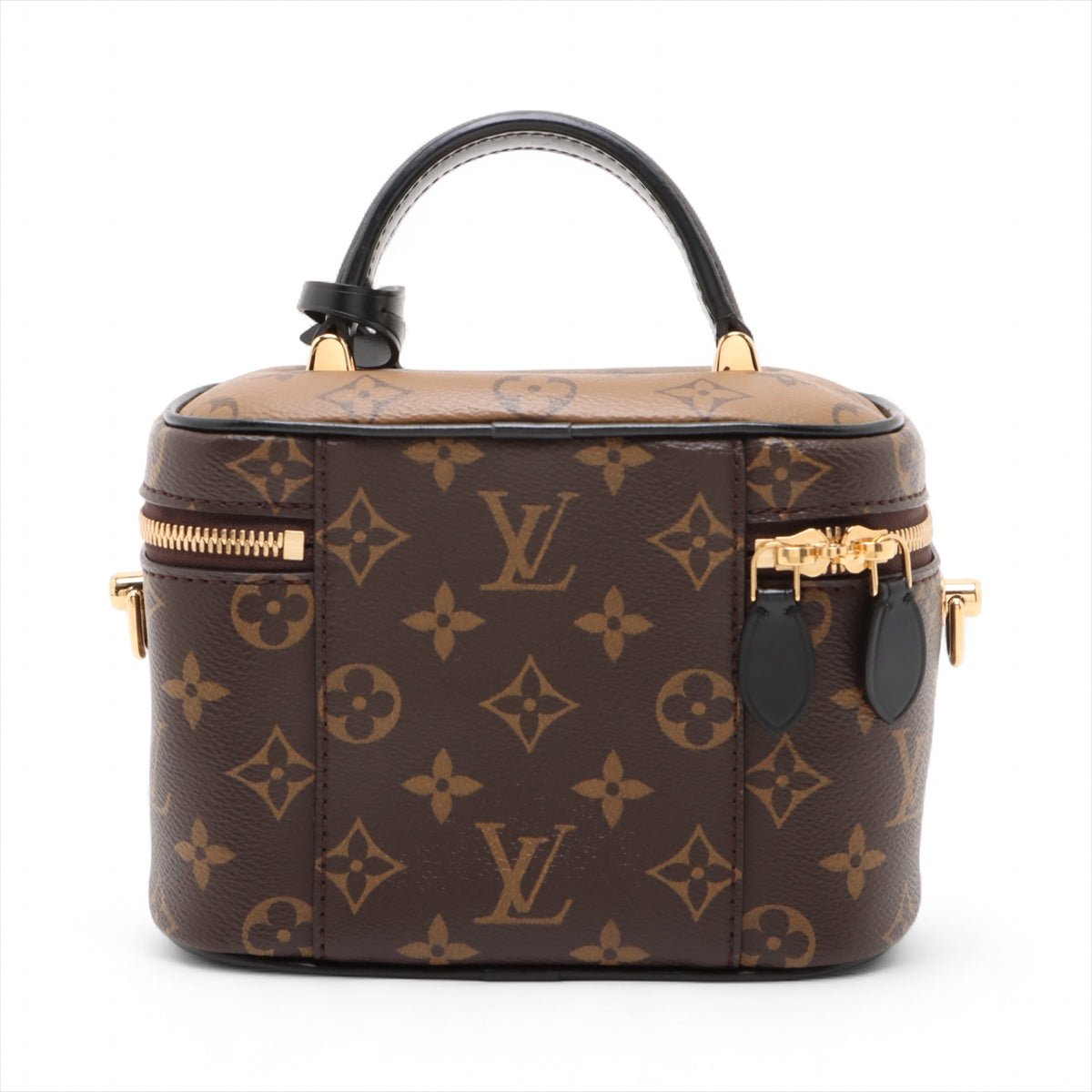 Second hand Louis Vuitton Vanity Leather Monogram Reverse Top-handle Handbag Brown - Tabita Bags
