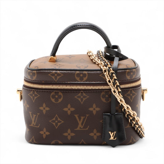 Second hand Louis Vuitton Vanity Leather Monogram Reverse Top-handle Handbag Brown - Tabita Bags