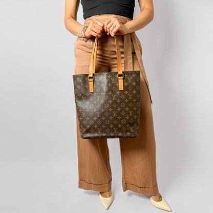 Second hand Louis Vuitton Vavin GM Canvas Tote Handbag Brown - Tabita Bags