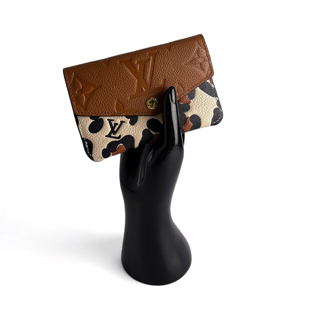 Second hand Louis Vuitton Wild at Heart Leather Wallet Brown - Tabita Bags