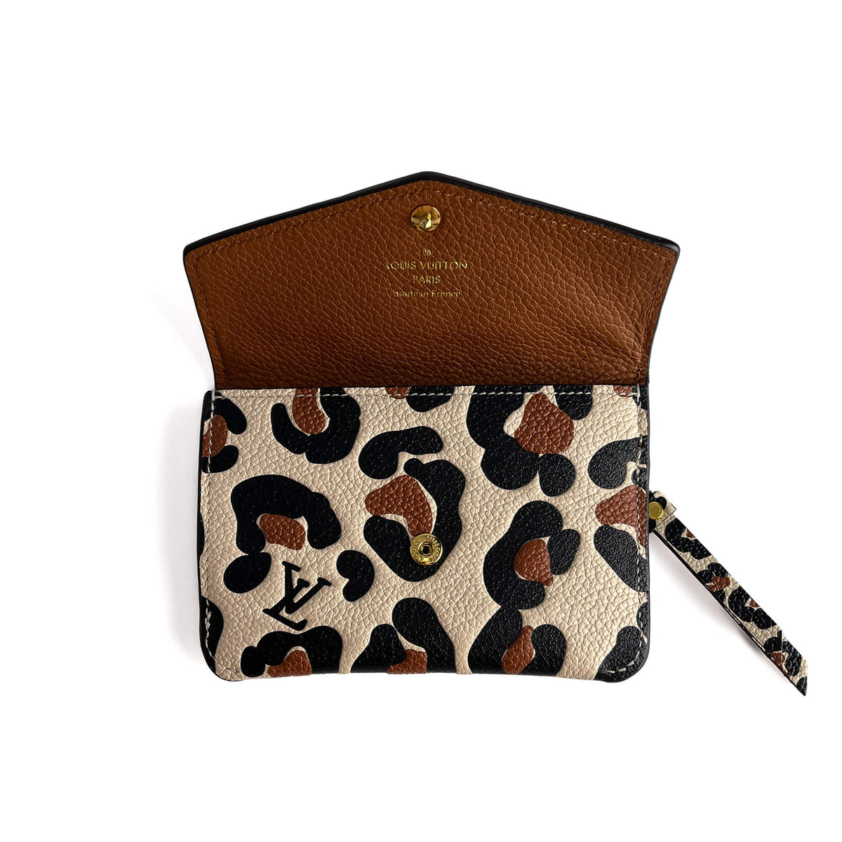 Second hand Louis Vuitton Wild at Heart Leather Wallet Brown - Tabita Bags