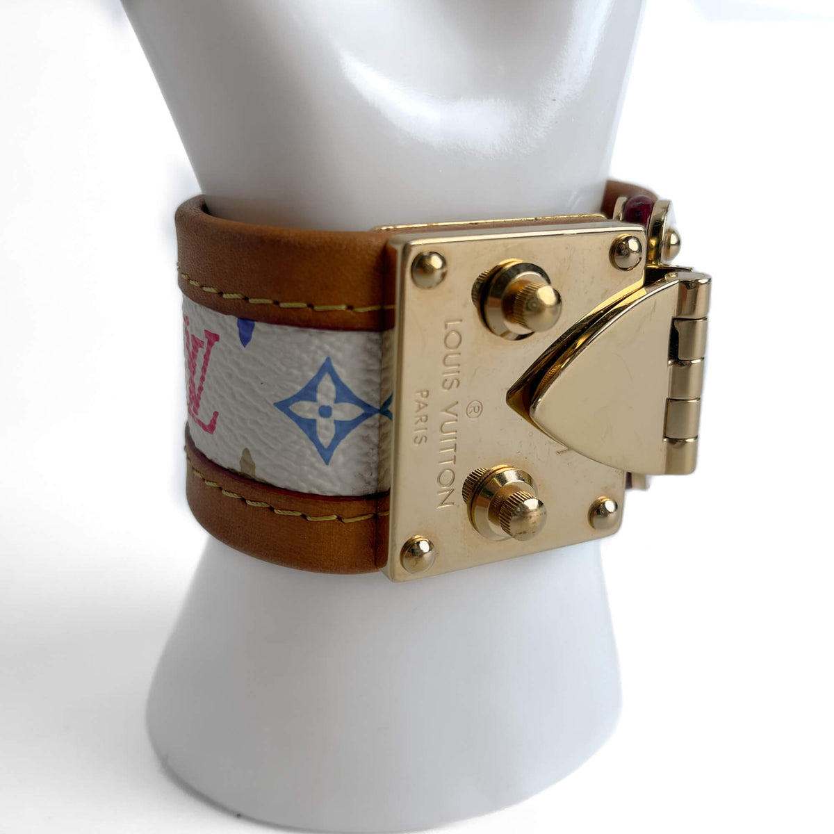 Second hand Louis Vuitton Wrap Murakami Multicolor Leather Bracelet Size S - Tabita Bags