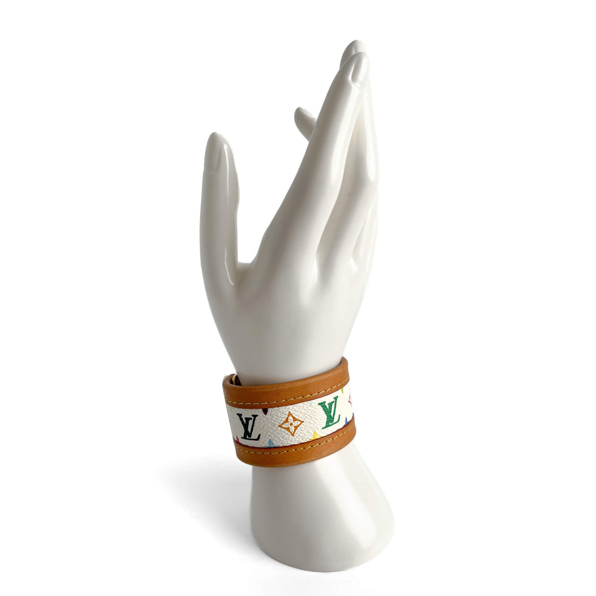 Second hand Louis Vuitton Wrap Murakami Multicolor Leather Bracelet Size S - Tabita Bags