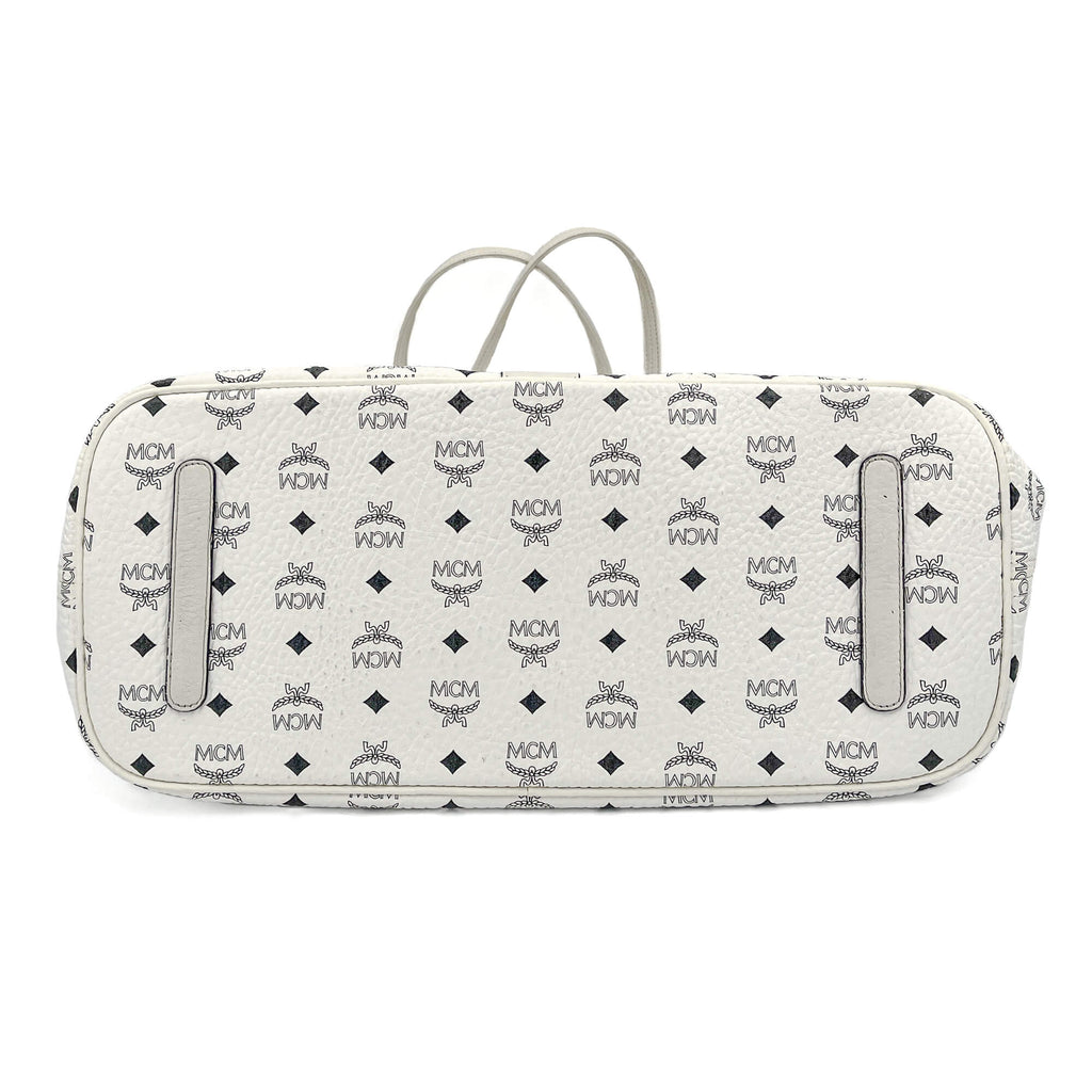 Second hand MCM Reversible Liz Large Visetos Canvas Shopper Shoulder Bag Black & White - Tabita Bags