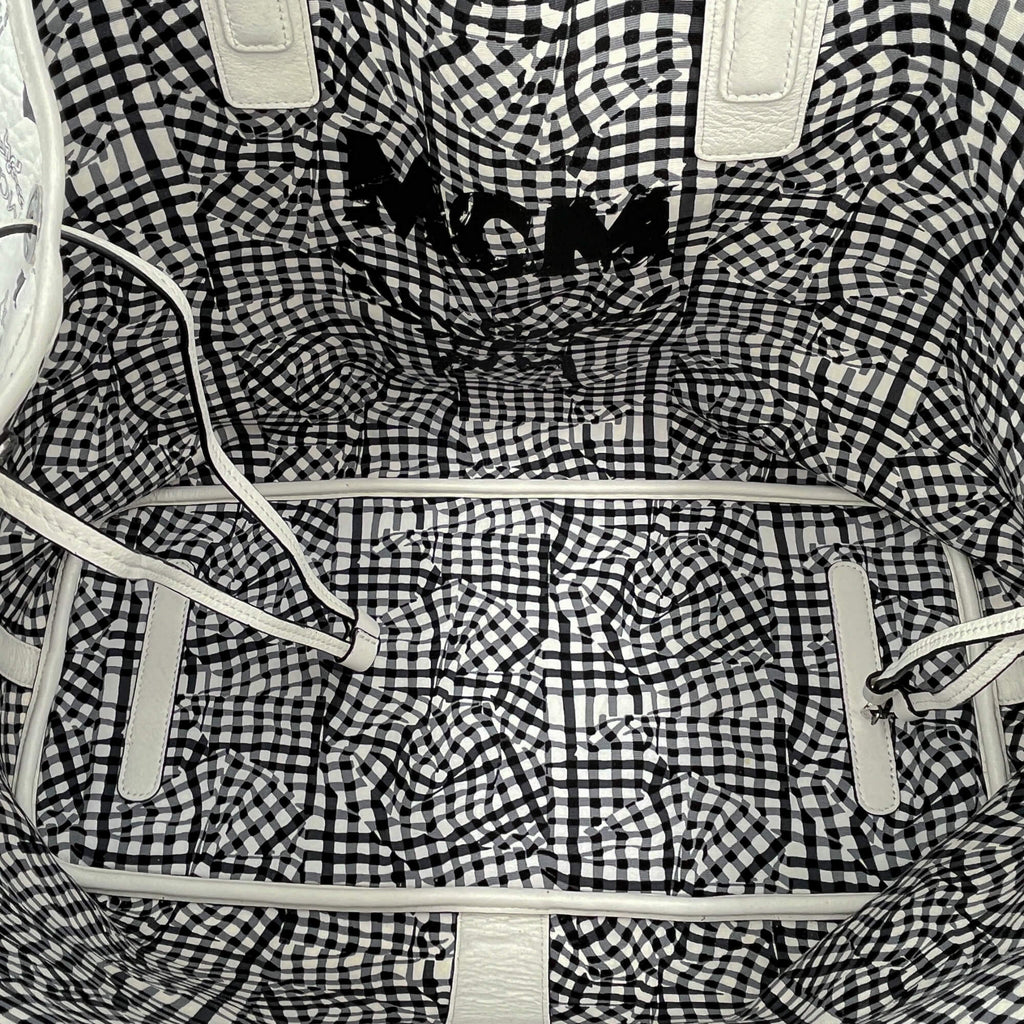 Second hand MCM Reversible Liz Large Visetos Canvas Shopper Shoulder Bag Black & White - Tabita Bags