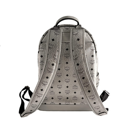 Second hand MCM Stark Medium Visetos Canvas Backpack Metallic - Tabita Bags