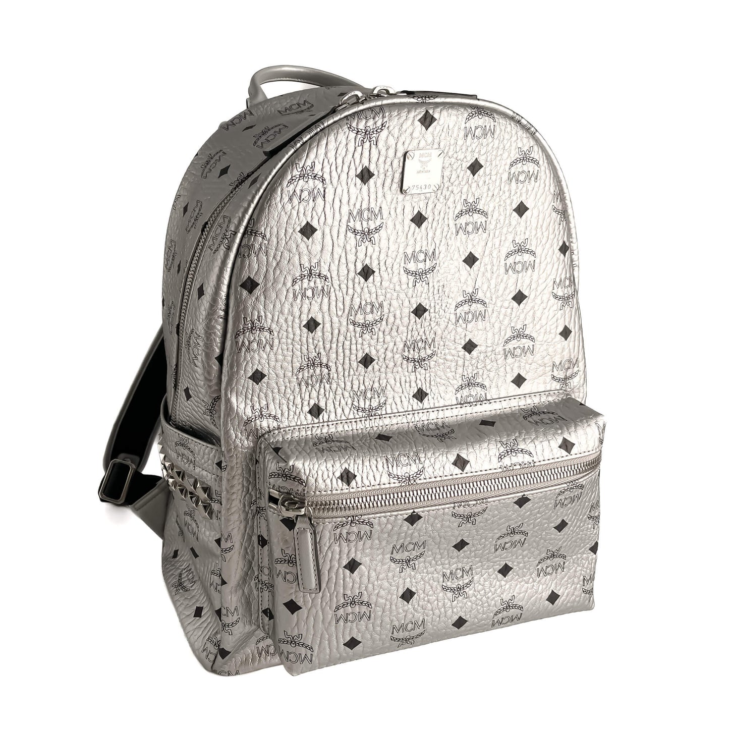 Second hand MCM Stark Medium Visetos Canvas Backpack Metallic - Tabita Bags