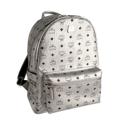 Second hand MCM Stark Medium Visetos Canvas Backpack Metallic - Tabita Bags