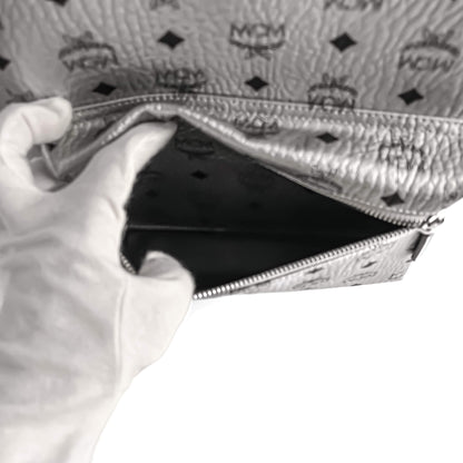 Second hand MCM Stark Medium Visetos Canvas Backpack Metallic - Tabita Bags