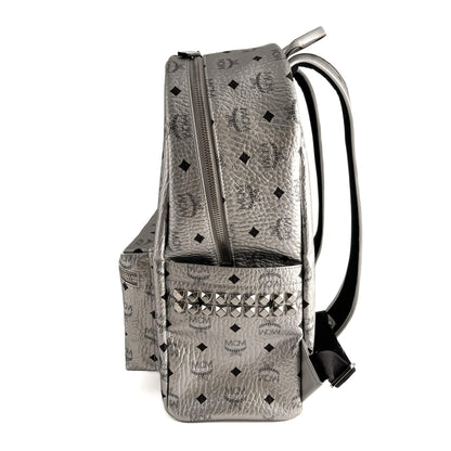 Second hand MCM Stark Medium Visetos Canvas Backpack Metallic - Tabita Bags